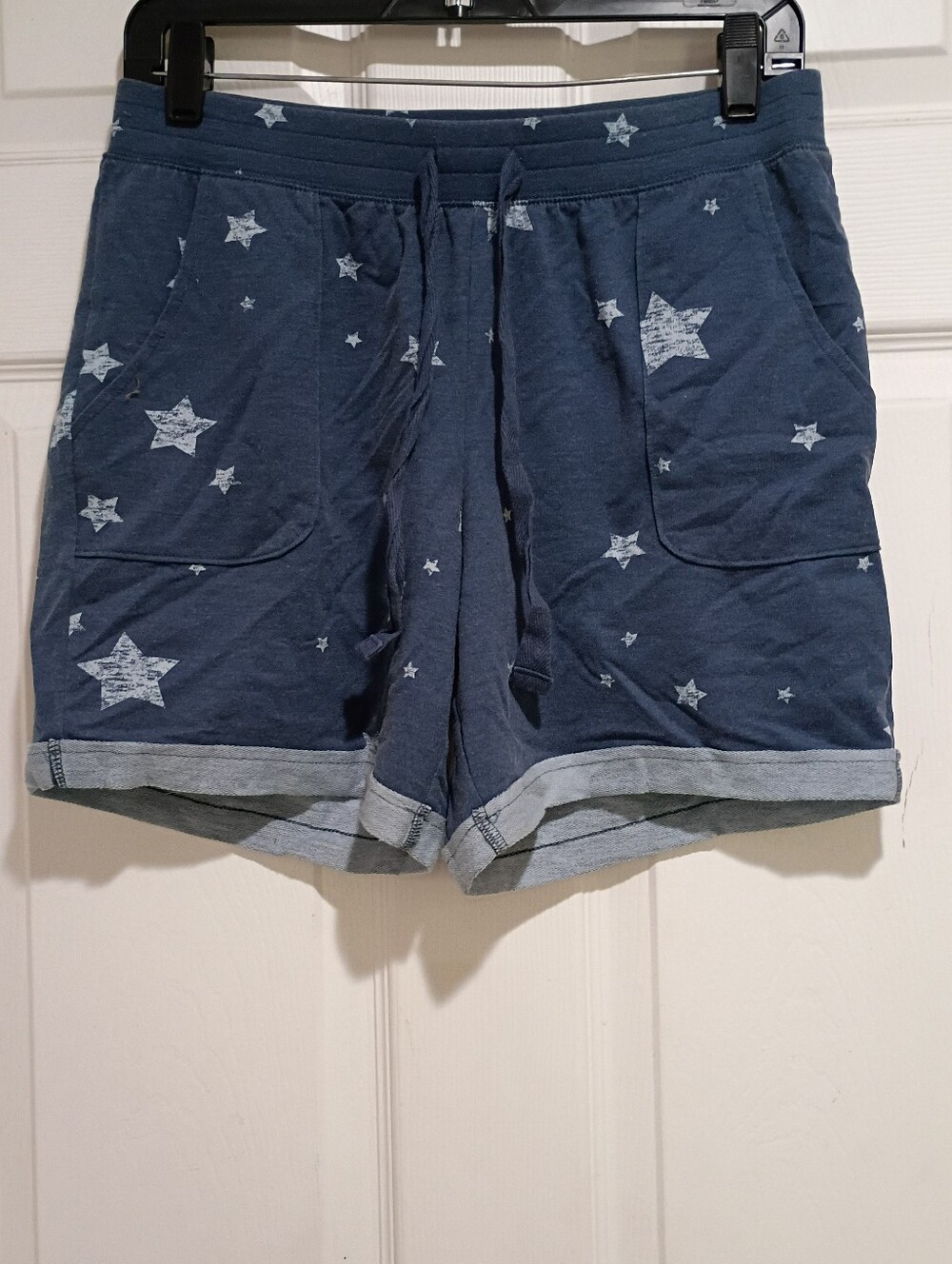 Sonoma Navy Star-Print Lounge Drawstring Shorts With Pockets Size Small